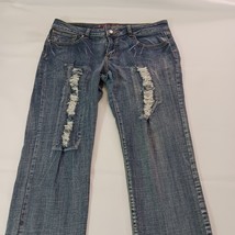 Elite Jeans Women’s Size 13/14 Blue Stretch Distressed Pants (34×32) PR95726 image 12