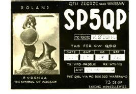 1957 QSL Symbol of Warsaw SP5QP Syrenka Qth Zegrze - $8.91