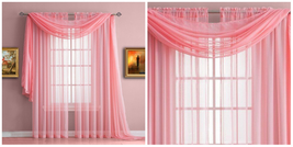 Elegance (2) Panels Curtains Drapes Set 84" Long Rod Pocket Solid - Pink - P02 - $35.27