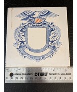 19th Century Eagle 13 Star Shield Glazed 5.5 Inch Square Red White Blue ... - $89.06