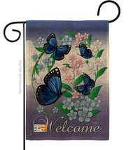 Blue Butterflies Burlap - Impressions Decorative Garden Flag G154069-DB - £18.47 GBP