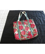 Kay King CHRISTMAS POINSETTIA Cotton CLOTH Lined DOUBLE-HANDLED TOTE --1... - £7.86 GBP