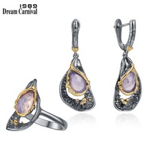 DreamCarnival1989 Elegant Zirconia Jewelry Sets Ring Earrings Women Fashion Jewe - £42.95 GBP