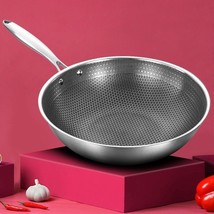 Hybrid Stainless Steel Wok Stay Cool Handle Dishwasher Safe Induction Gas - $55.24