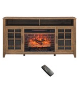 55&quot; Barnwood TV Stand with Electric Fireplace Heater Console - €347,39 EUR