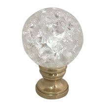 Royal Designs, Inc. Small Ball with Crackle Texture K9 Crystal Clear Finial for  - $24.70+