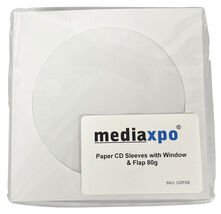 Paper CD Sleeves with Window &amp; Flap 80g - $169.19 MXN+