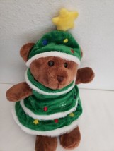 Hobby Lobby Christmas Tree Bear Plush Stuffed Animal Holiday Brown Green 10" - $19.78