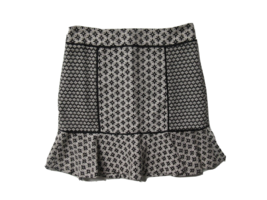 NWT Ann Taylor LOFT Mixed Geo Jacquard Chiffon Trim Ruffle Flippy Flare Skirt 2 - £7.90 GBP