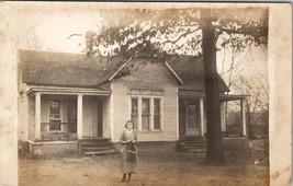 RPPC Woman with Apron in Yard of Country Home c1918 Postcard G24 - £7.85 GBP