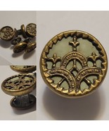 Lot Of 5 Antique? Vintage Ornate Stud Buttons Goldtone Arches Small Vict... - $29.02