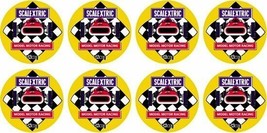 x8 40mm 4cm Circular Vinyl Stickers slot cars scalextric cool vintage toys retro - £4.41 GBP