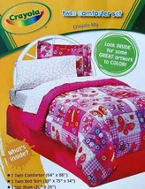 Butterfly Ally By Crayola Pink Twin Comforter Sham Bedskirt 3PC Bedding Set New - £59.59 GBP