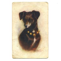 Small Black Dog &#39;Tiny&#39; Zula Kenyon Dog Postcard Vintage 1910s Unposted - £7.63 GBP