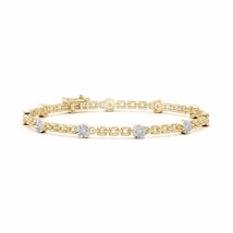 Authenticity Guarantee 
ANGARA Floral Motif Ten Diamond Stackable Bracelet in... - £1,092.08 GBP