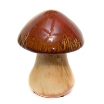 Vintage Ceramic Art Pottery Glaze And Matte Brown Mushroom 6&quot; h x 4.5&quot; d... - £15.67 GBP