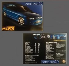 2001 Mg Zs 120 &amp; Zs 180 Saloon Vintage Color Facts Card -UK- Fantastisches... - £8.83 GBP