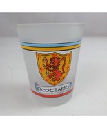 Vintage Colorful Scotland Frosted Souvenir Shot Glass 2.5&quot; Tall - $9.89