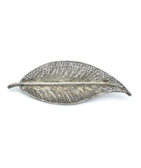 FILIGREE sterling silver leaf brooch - vintage antique delicately made 2... - £22.02 GBP