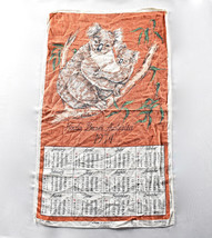 Vintage 1970s Koala Australia Linen Tea Towel Calendar Hand Printed - £30.92 GBP