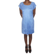 As U Wish Juniors Faux Suede Shift Dress Periwinkle Large - $47.98