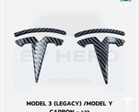 For Tesla Model 3 And Y Legacy Carbon Black Badge Rear Trunk  Emblem Sti... - $38.60