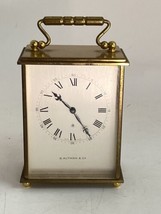 Vintage B. Altman &amp; Co. Brass 8 Day Carriage Mantle Clock Swiss Movement... - $98.99