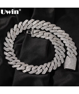 20mm Miami Prong Cuban Chain Necklace 4 Rows Micro Pave Iced Out Round C... - $84.99+