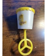 Vintage Yellow/White Tommee Tippee Musical Chim Rattle Toy - Nursery Bear - $9.39 CAD
