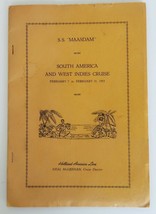 1953 SS &quot;Maasdam&quot; Holland America Line West Indies Cruise Program Pamphlet - $19.99