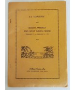 1953 SS &quot;Maasdam&quot; Holland America Line West Indies Cruise Program Pamphlet - €17,35 EUR