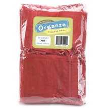 [Pack Of 4] Lot of 50 Red Drawstring Organza Storage Bags - £23.58 GBP