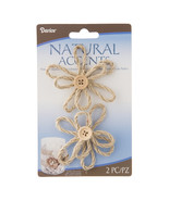 Floral Jute Flower With Button Light Natural 2.5 Inches - $24.42 CAD