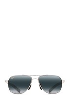 Maui Jim unisex guardrails polarized aviator sunglasses in Silver/Blue - size - £255.35 GBP