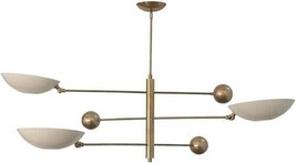 Italian 3 Light Pendant Mid Century Modern Raw Brass Sputnik Chandelier Light - £309.12 GBP