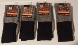 4 Pair Mossy Oak Mens Socks Gray Black Xtreme Heat Dry Fresh Thermal 10-13 New - £17.31 GBP
