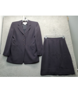 Jones New York 2 Piece Set Blazer &amp; Skirt Womens Size 4 Black 100% Silk ... - $44.45