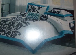 Mi-Zone Florentine Teal Modern Printed Duvet Set twin New - £43.82 GBP