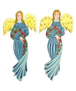 Angel Ornaments 1984 Winterthur Museum Lot Of 2 Hand Painted Wood Christ... - €21,63 EUR