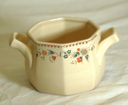 Aristocrat Studio Nova Sugar Bowl Multisided Tan Blue &amp; Orange Flowers N... - £13.28 GBP