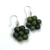 Green Jade Gemstone 8 mm Round Beads 1.80&quot; beads Earring BE-45 - £6.75 GBP