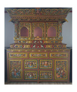 Tibetan Buddhist Prayer Offering Altar Shrine Cabinet Choesham 7&#39; - Nepal - £3,909.20 GBP