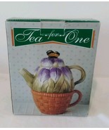 Vintage ~ 3 Piece ~ Purple Flower ~ Ceramic &quot;Tea for One&quot; Teapot and Cup... - €42,80 EUR