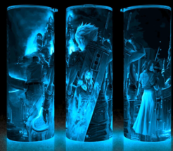 Glow in the Dark Final Fantasy 7 Cloud X Sephiroth with Tifa Cup Mug Tumbler - £18.06 GBP