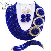 Brand Laanc African Beads Purple Jewelry Set Nigerian Wedding Necklace Bridal Je - £45.81 GBP
