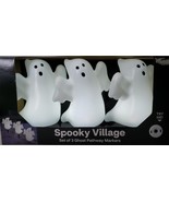 Set Of 3 Spooky Village Halloween Lights Up Ghost Pathway Markers 9 Inch - $836.62 MXN