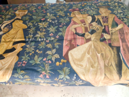 Impressive Vintage Tapestry, Court of Isabella, Mounted Jute Backing, 78&quot; x 48 - £69.33 GBP