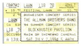 Allman Brothers Bande Concert Ticket Stub Juillet 2 1994 Phœnix Arizona - $41.51