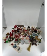 HUGE LOT Vintage Christmas Ornaments &amp; Decorations 33 Pcs Handmade Colle... - $40.00