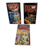 Lot Of 3 Doctor Who VTG 1970s / 1980s Paperback Sci-Fi Novels Slipback &amp; More - £14.04 GBP